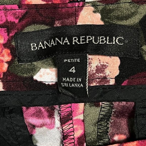 Banana Republic Pants Women's 4P Avery Allover Flower Print Cropped Multi - Picture 5 of 16